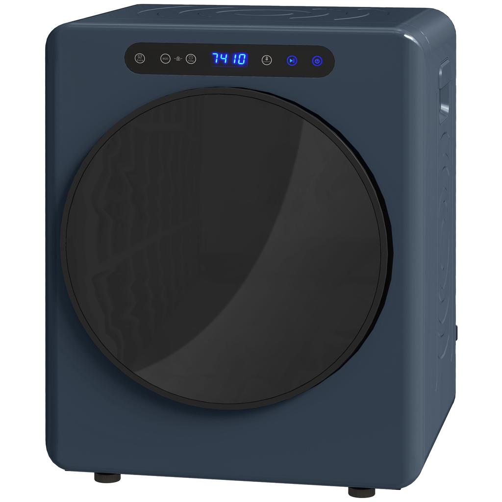 5kg Kondenstrockner, 1000W Kompakter Freistehender Frontlader Wäschetrockner mit Edelstahl-Trommel, Timer, Blau