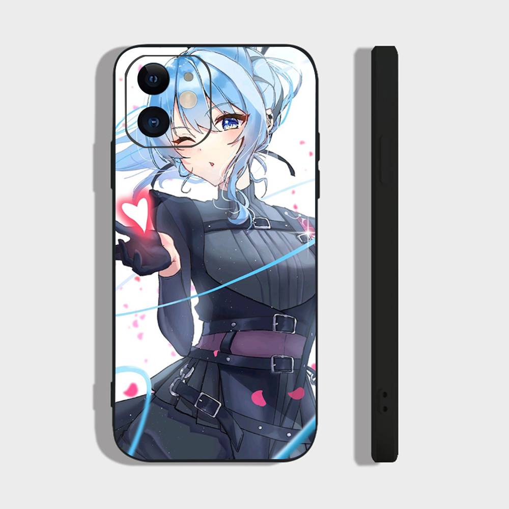 Suichan Hoshimachi Suisei Animation H-Hololive Phone Case For IPhone 17 Air 16 15 14 13 Pro Max 11 12 Black Silicone Cover