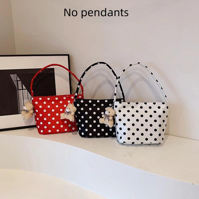 Spacious Polka Dot Tote Bag for Women Stylish Shoulder Handbag for Work School and Travel