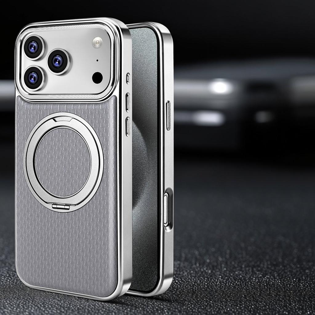 Premium Leather 360 Rotating Stand Case for iPhone 17 Air 16 15 14 Plus 13 Pro Max High-Quality Magnetic Closure Business Nobel