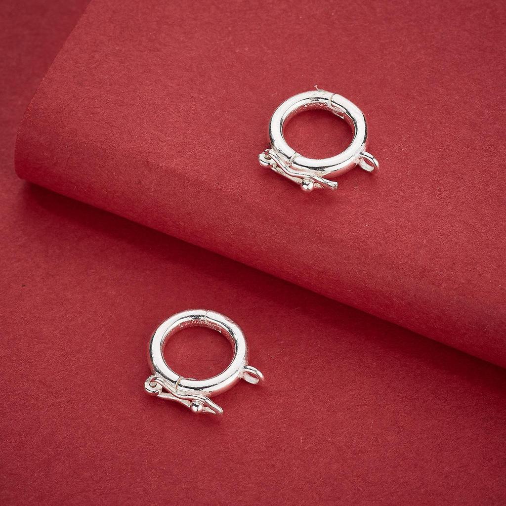 S925 Sterling Silver Round Pendant Clasp for DIY Bracelet and Necklace Accessories