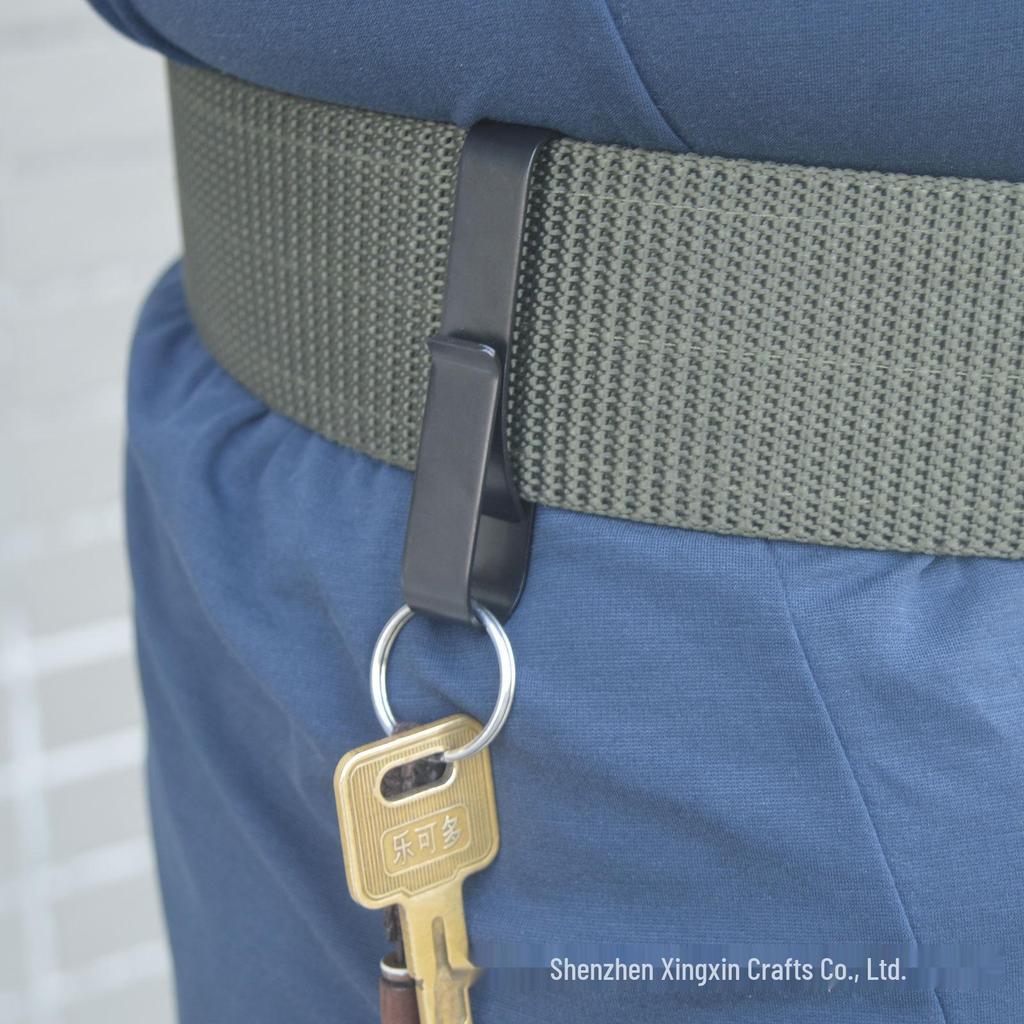 Premium Large Key Clip Belt Buckle with Compact Stainless Steel Design - Convenient EDC