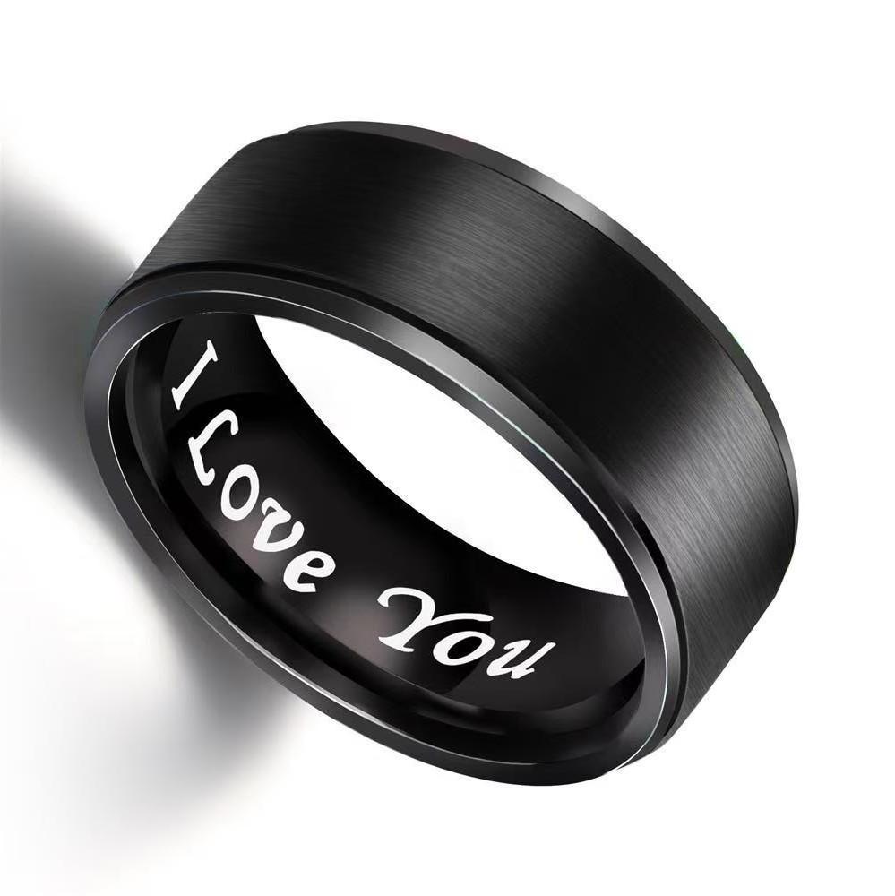 

Я люблю тебя Гравированное Кольцо из нержавеющей стали для мужчин и женщин 12 чёрный