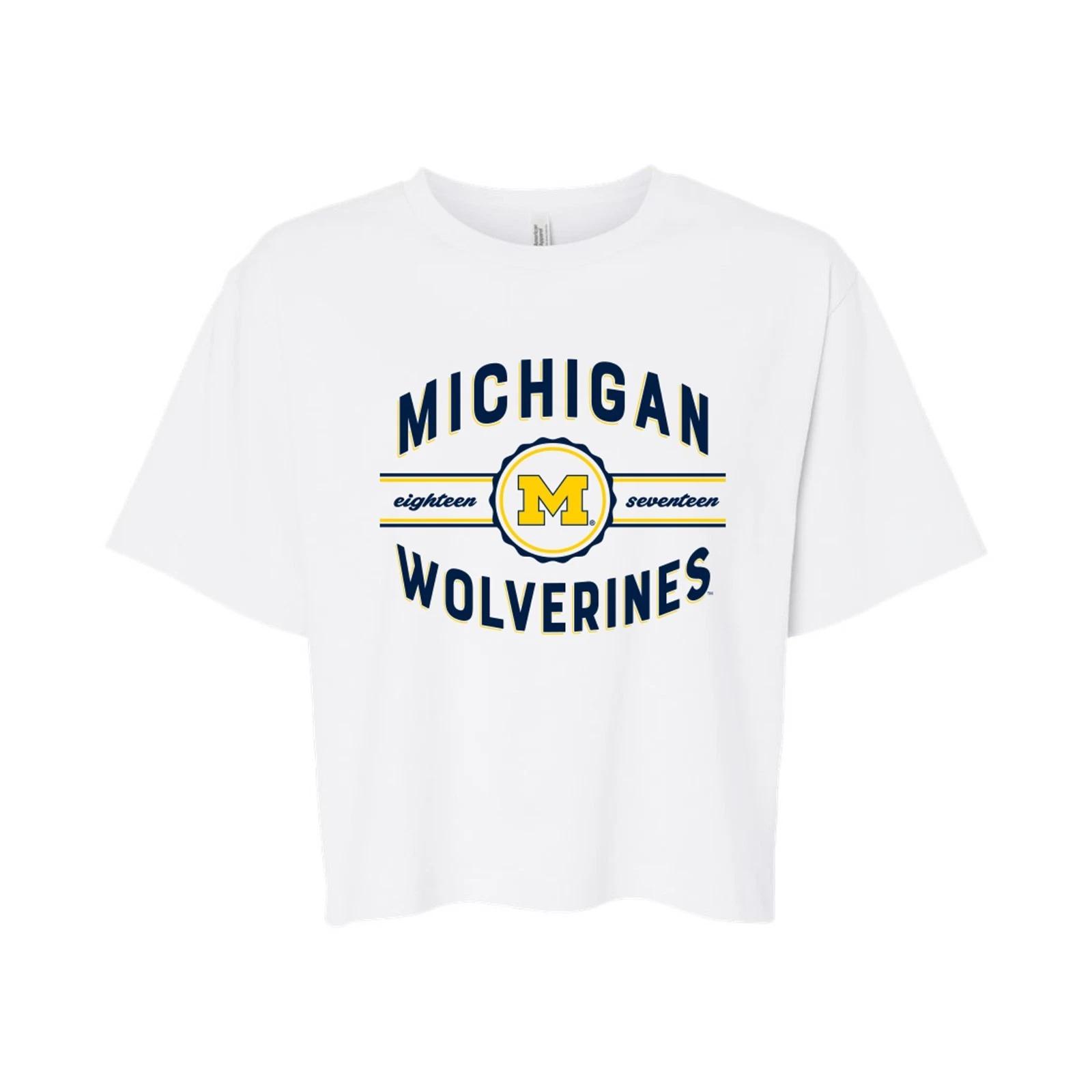 Michigan Grandstand Women s Fine Jersey Boxy Tee - White S