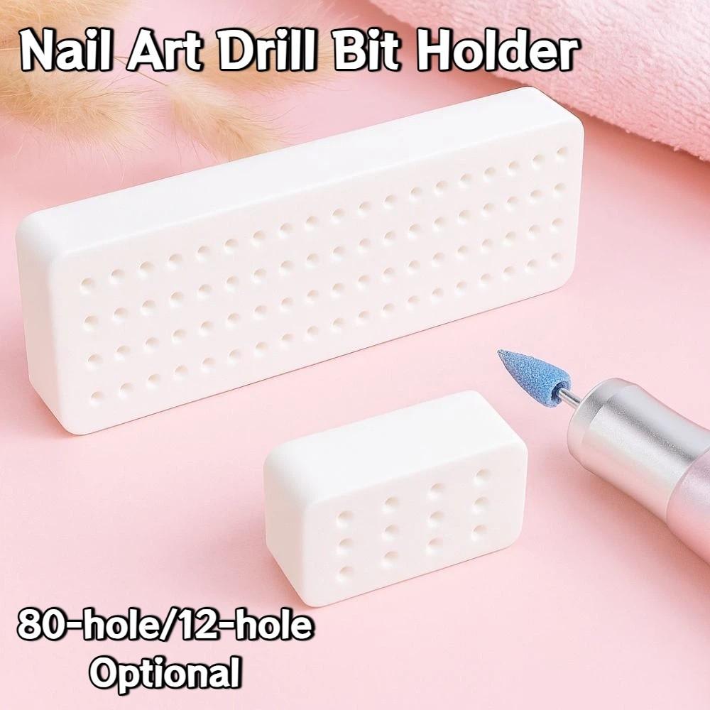 80Holes 12Holes Nail Tools Display Stand Nail Polishing Head Container Box  Nail Technician Tools