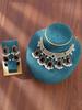 European Bohemian Necklace & Earrings Set: Retro, Ethnic Style Chain with Exaggerated Personality.