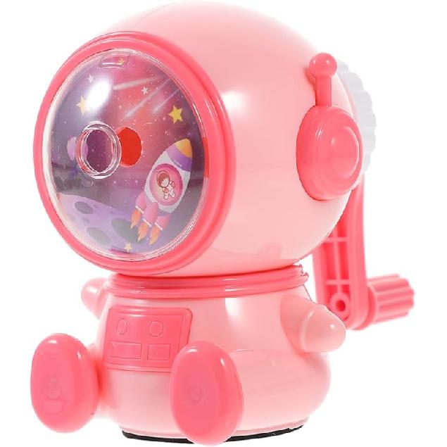 Handheld Pencil Sharpener, Portable Manual Pencil Sharpener for Kids, Cute Cartoon Astronaut Design, Adjustable for Different Sizes, Blue, 10.00X9.00X7.50CM