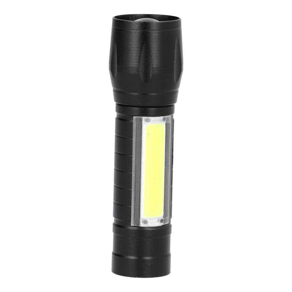 Tragbare USB Wiederaufladbare Taschenlampe Zoombar Handlampe Taschenlampe mit COB Seitenlicht