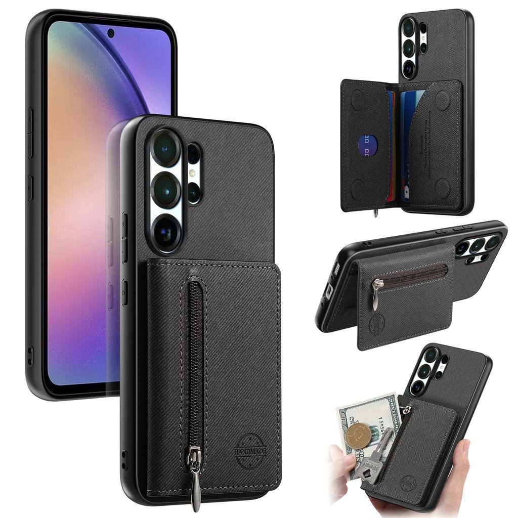 Cowboy-Muster Reißverschluss Magnetkartenfach Geldbörse Leder Handyhülle Für Samsung S25 Ultra S24 Plus S23 A17 A07 Tasche Ständer Hülle