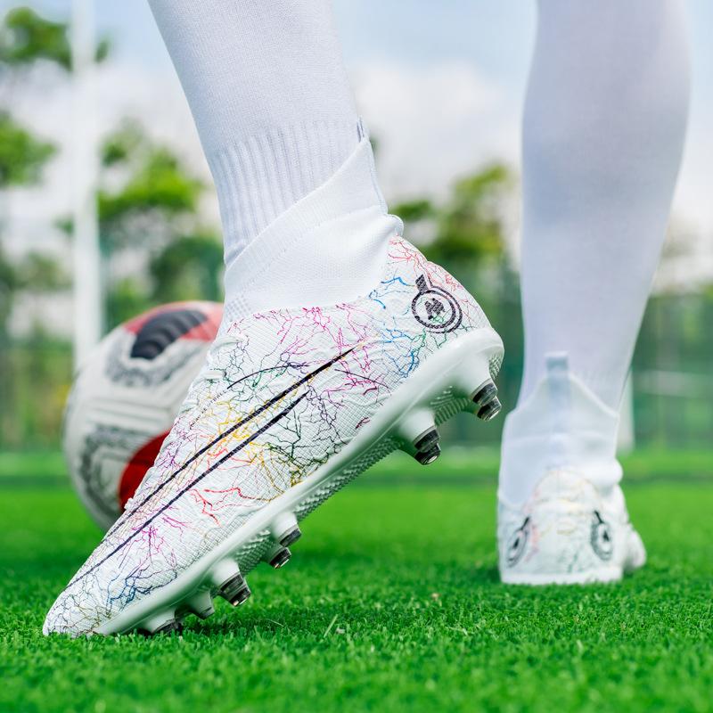 Sports Shoes Football Shoes Men's AG Long Nails Special Training Shoes TF Broken Nails Non-slip High-top Football Shoes Large Size 46