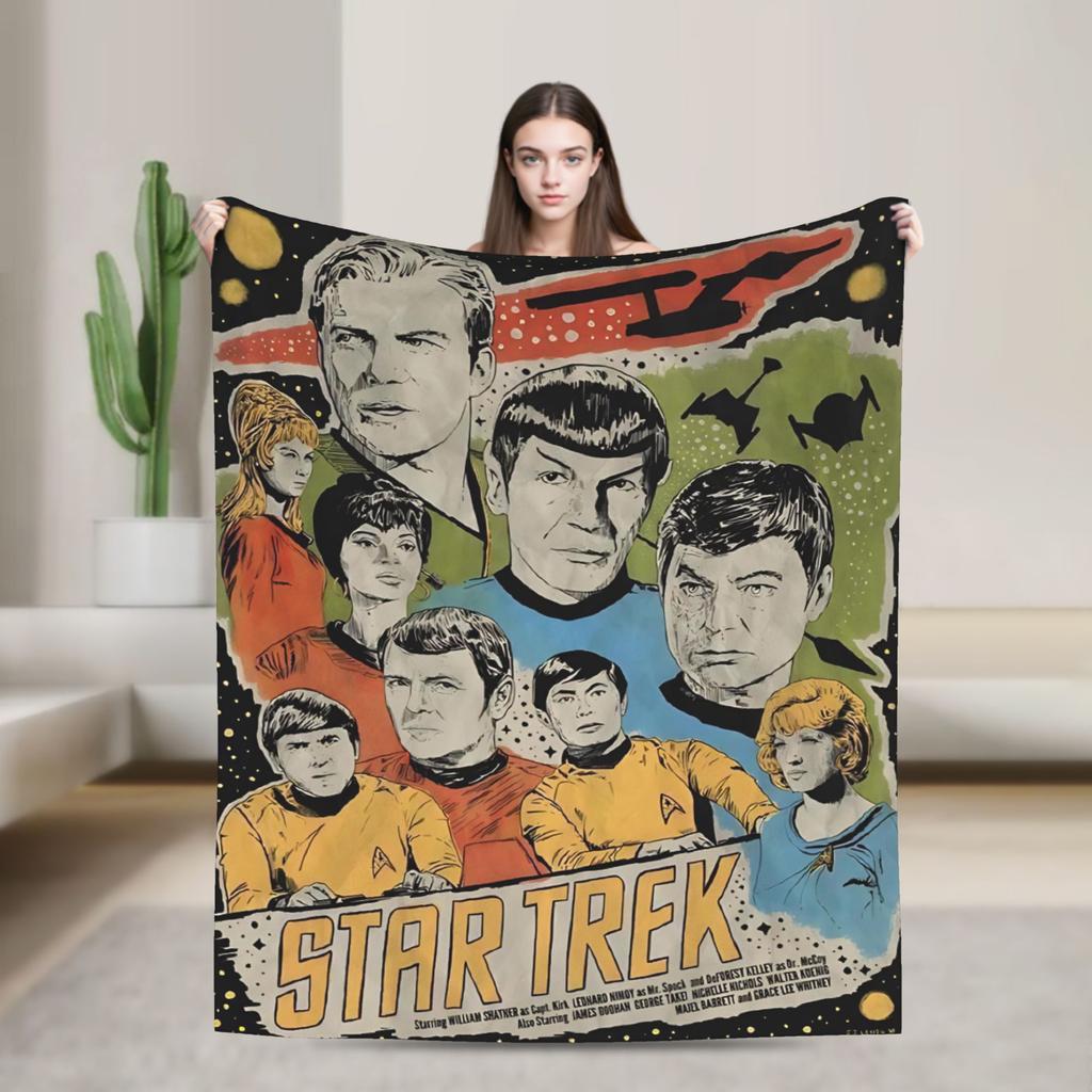 Stars Treks Groups Super Warm Blankets Starfleet Movie Travel Plush Throw Blanket Couch Chair Flannel Bedspread Sofa Bed Cover