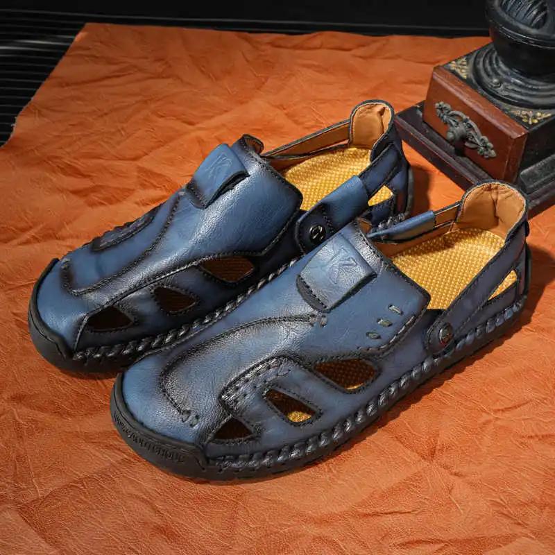 Fashion Round Tip Autumn-spring Men's Summer Sandals Shoes Non-slip Men's Slipper Red Shoes Men Sneakers Sports Hypebeast Funky