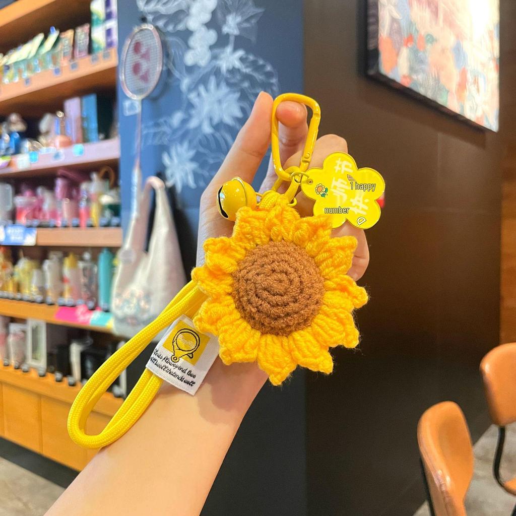 Handmade Crochet Sunflower Keychain - Teacher's Day Gift, Thank You Souvenir