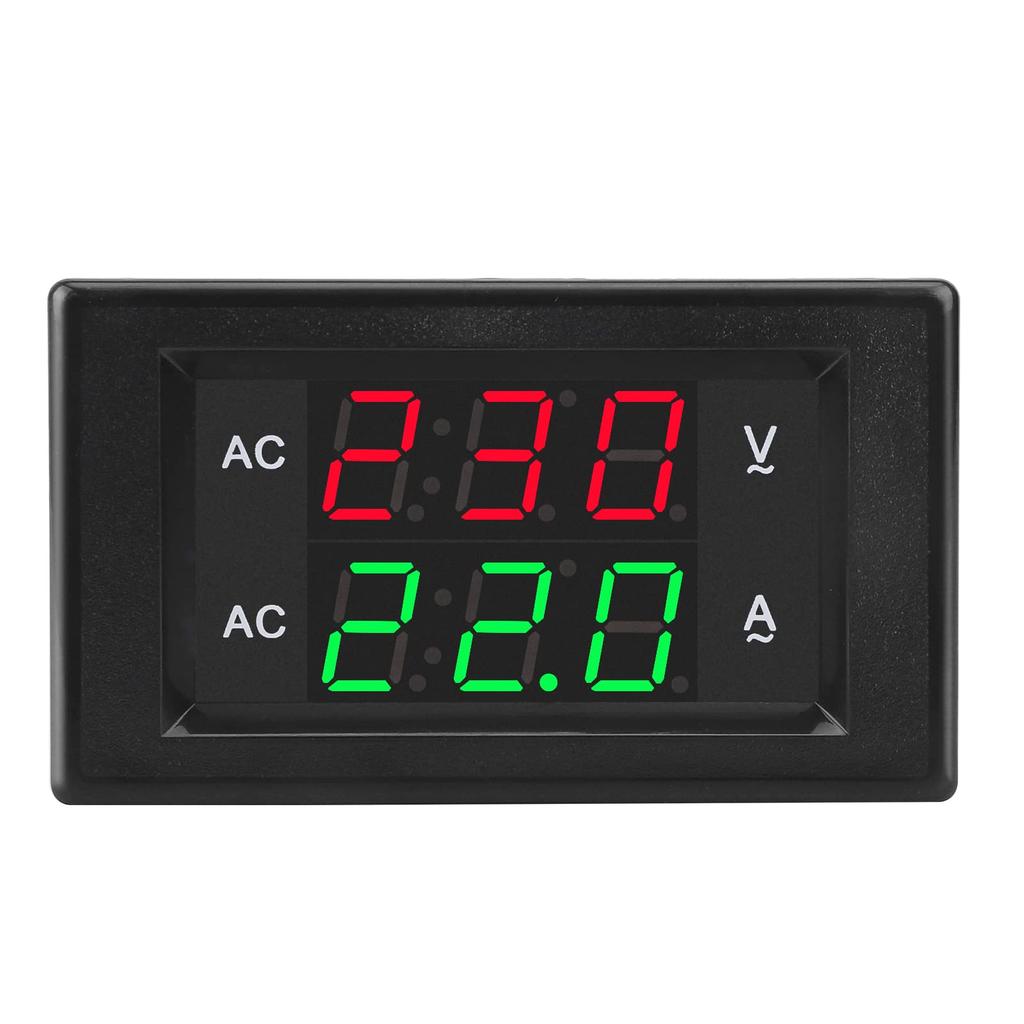 DROK LED AC 500V 100A Dual-Anzeige mit AC-Voltmeter Digitaltester 0,39" Multimeter, Voltmeter/Amperemeter Panel, 2-Draht Amperemeter/Voltmeter