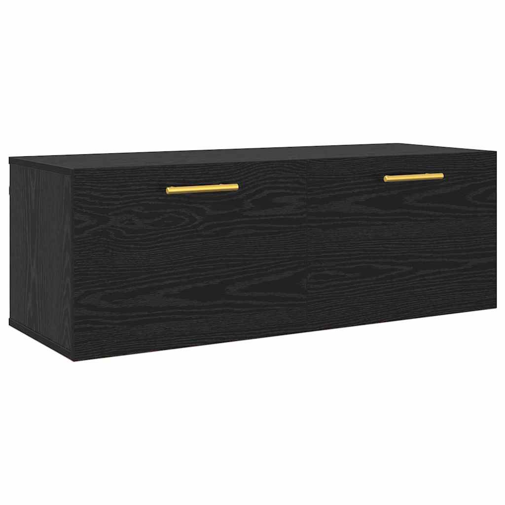 Wall Cabinet Black Oak Effect 100 X 36.5 X 35 Cm