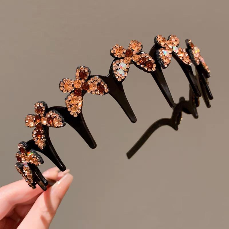 

AWAYTR Корейский Стразы Бабочка Волна Повязка на Голову Повязки Женские Ретро Умывание Зубчатые Пушистые Обручи для Волос Головной Убор