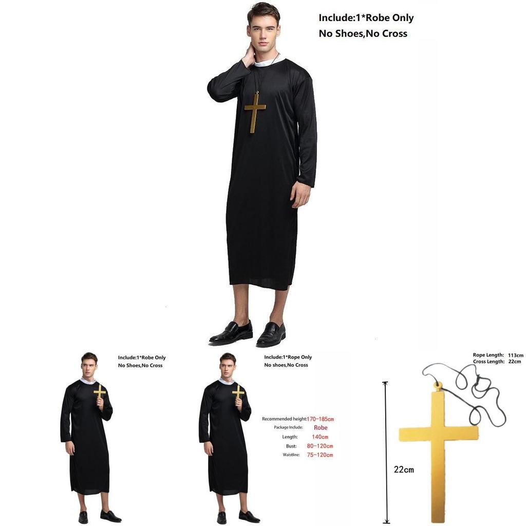Captivating Priest Costume Robe With Classic Godfather Style For Memorable Halloween Celebrations