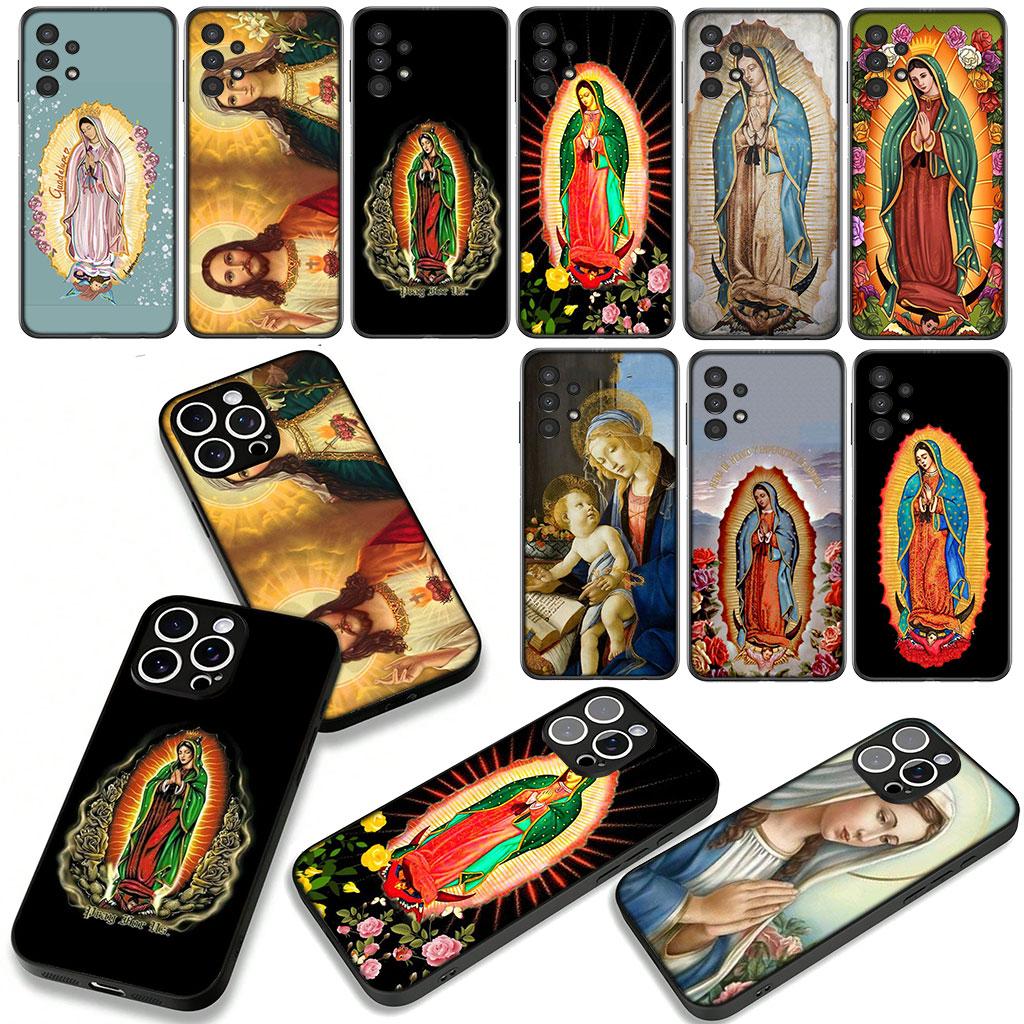 Cover for Samsung Galaxy S25 S24 S22 S23 FE Ultra Plus A56 A05 A06 A15 A16 A55 S7 Edge + Case Virgen de Guadalupe Mary Madre