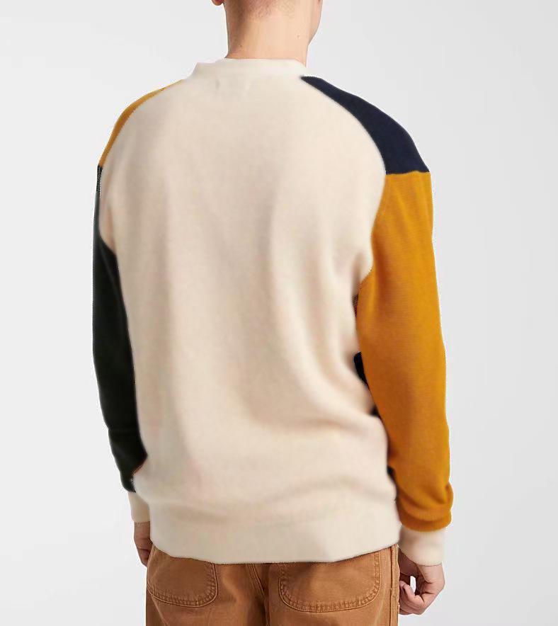 BK0049 Men's Color Block V-neck Knit Cardigan - Spring/Autumn Casual Outerwear