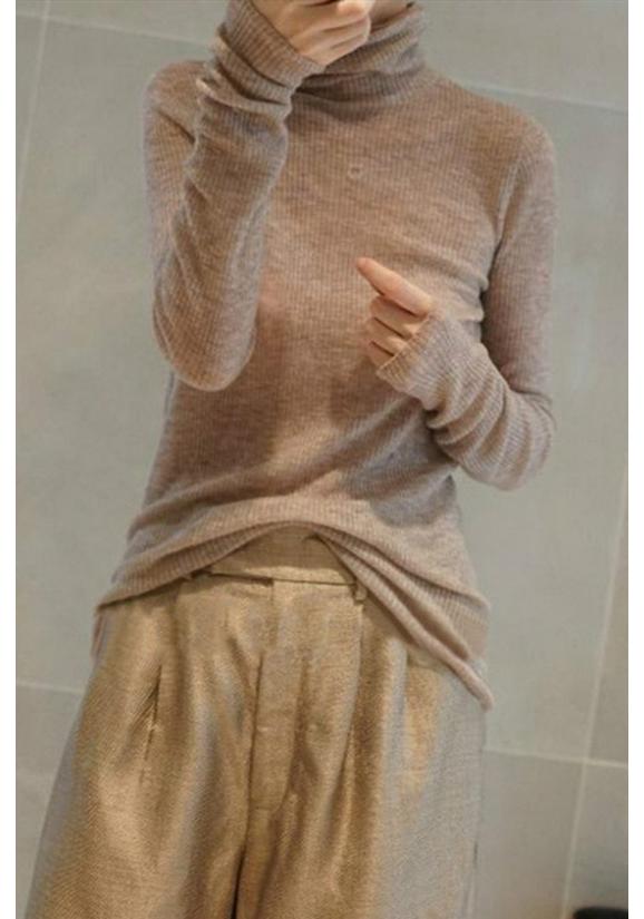 

Spring Women s See-Through Wool Turtleneck Sweater - Lightweight, Close-Fitting Base Layer XXX-Large бежевый
