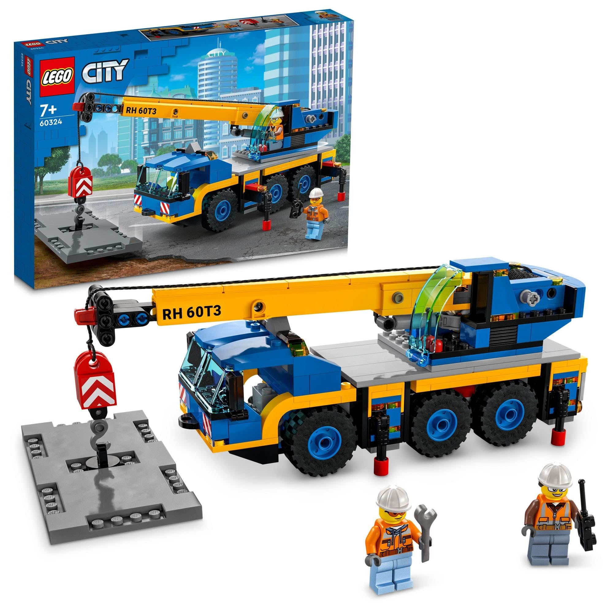 

LEGO City Кран 60324, подарок из строительных блоков для строительства города, для мальчиков и девочек от 7 лет и старше