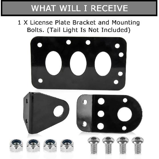 PSLER 3/4" Side Mount Motorcycle License Plate Bracket for Bobber Chopper Custom Bike Sportster Bobber Custom(Black)