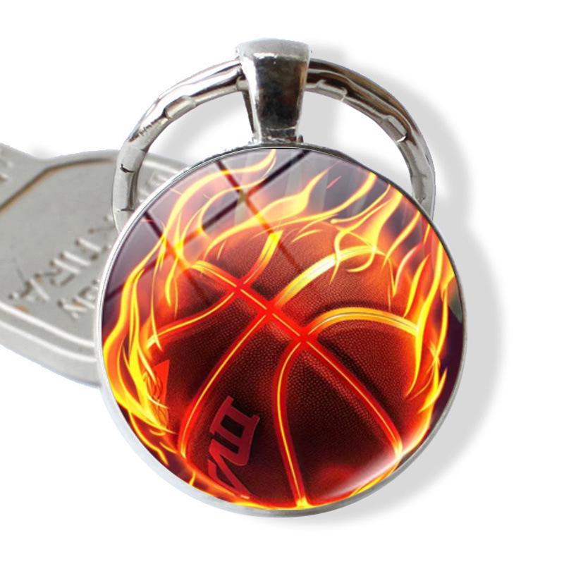 Basketball Layup Lover Keychain - Glass-Embossed Sports Gift