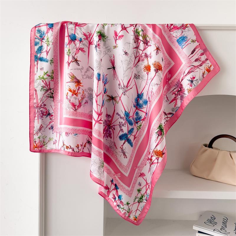 Leopard Print Scarf, Foreign Style Silk Scarf, Wind Square Scarf, Women'S Multi-Purpose Small Scarf Season 70X70Cm