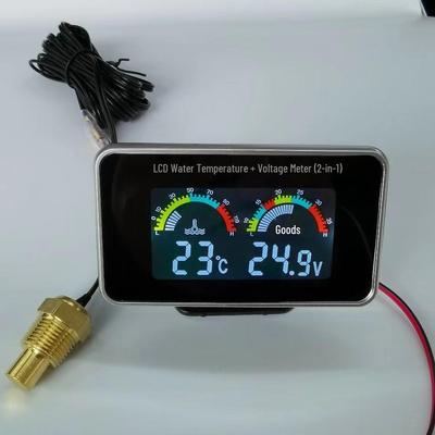 12V/24V Auto & LKW Dual-Elektronischer Wassertemperaturmesser mit LCD-Voltmeter