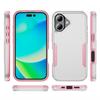 For iPhone 16 Case PC+TPU Military Grade Drop Protective Phone Cover - White+Pink