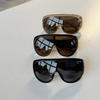 Retro Okulary Przeciwsłoneczne Aviator z Dużą Oprawką dla Kobiet Y2K Street Photography Spersonalizowana Moda Punkowe Okulary Męskie Trend UV400