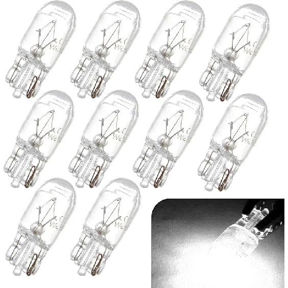 Pack-10 T10 Car Brake Lights, T10 168 192 12V 5WDouble-wire Vehicle Turn Signal Tail Light Replacements, Universal Waterproof Automotive Lighting