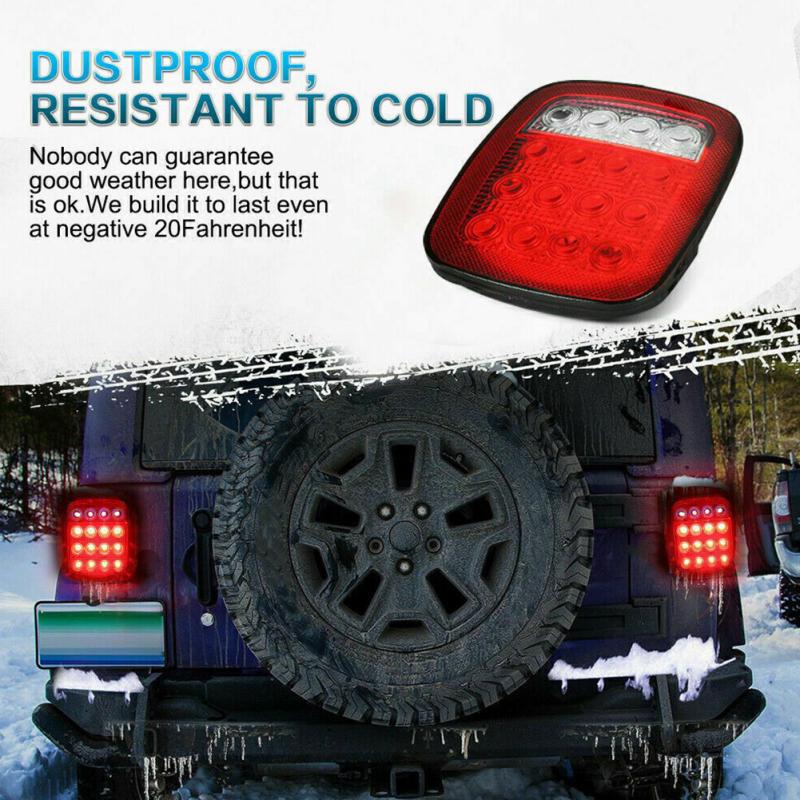 2pcs Car Led Rear Tail Light Installation Reversing Brake Lamp Modified Parts Compatible For Tj