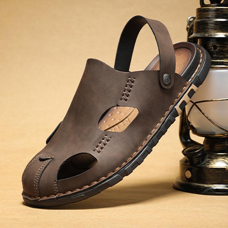 Large Size Men's Cool Slippers Baotou Shoes Hiking Men's Fashion Slippers One-pedal Trendy Shoes Casual