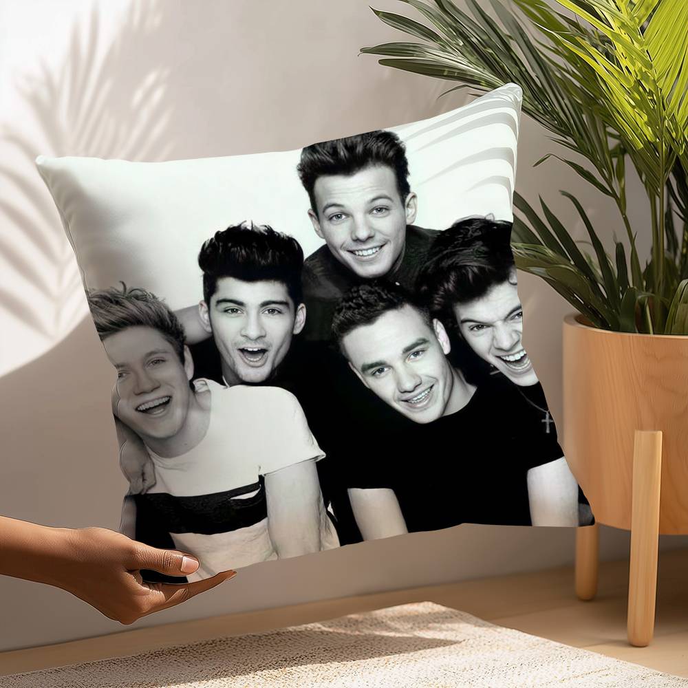O-one Band DirectionS Music Pillow Case Plush Fabric Soft  Pillowcase Double Sided Print Cushion Cover Household Gifts