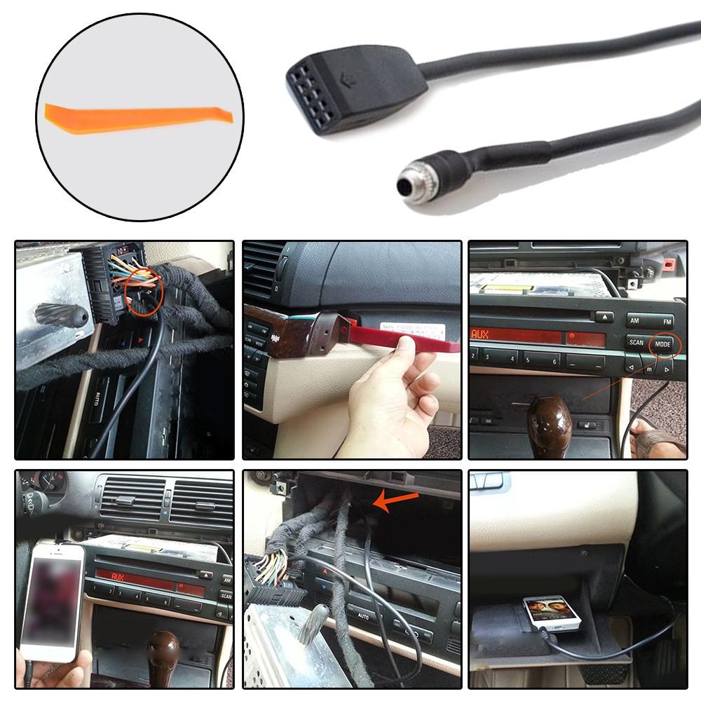 3.5mm Adapter Cable Car Auto AUX In Interface MP3 For BMW E39 E53 X5 E46