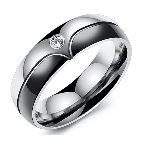 

Fashion Wedding Rings for Men/Women CZ Couple Ring 316l Stainless Steel Engagement Jewelry 5