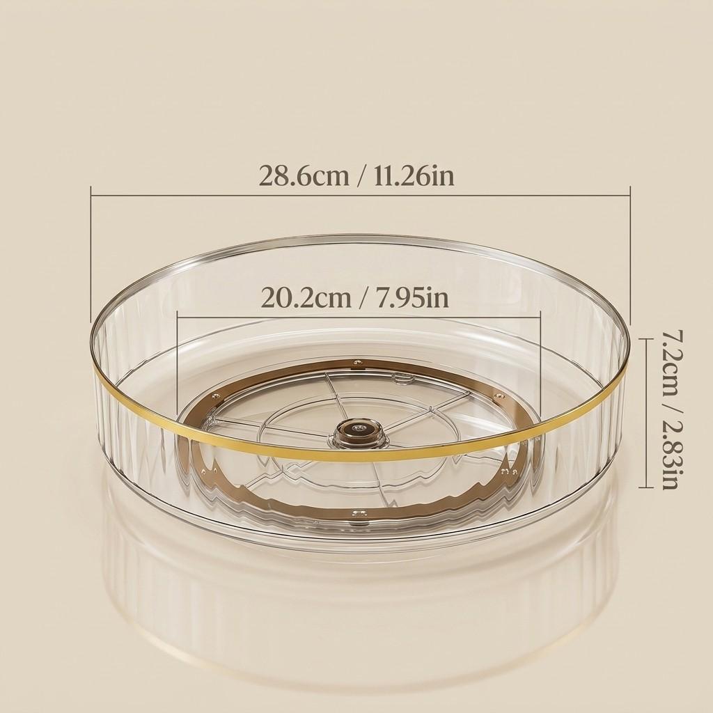 360 Rotating Makeup Organizer Vanity Tray Round PET Plastic Perfume Stand Cosmetic Skincare Bedroom Bathroom Storage Shelf Rack