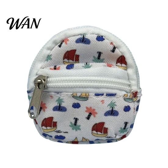 Small Zipper Pouch Mini Backpack Coin Purse, Scratch Resistant Zippered Compartment Doll Accessory Keychain Bag, Waterproof Oxford Cloth Earphone Case
