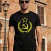 Hammer Sickle Mens Russian Communism TShirt Logo Russia USSR Soviet Union Tees Men Oneck Classic Print Casual Daily Tops