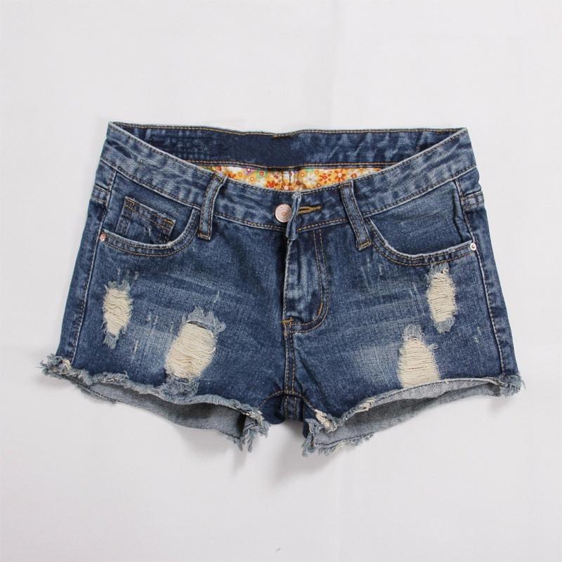 

Women s Plus Size Ripped Denim Shorts, Summer Loose Wide-Leg, European American Style Beggar Pants 31 синій