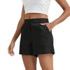 Women's Cotton And Linen Shorts, With Pockets, Soft Button Closure, Zipper, Slim Fit.