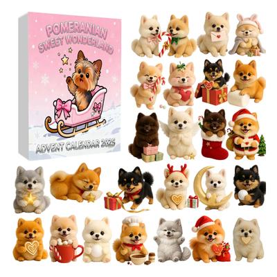 Weihnachts-Adventskalender Corgi-Design 24-Tage Countdown Dekoration Kinder Überraschungs-Adventskalender Feiertagsdeko