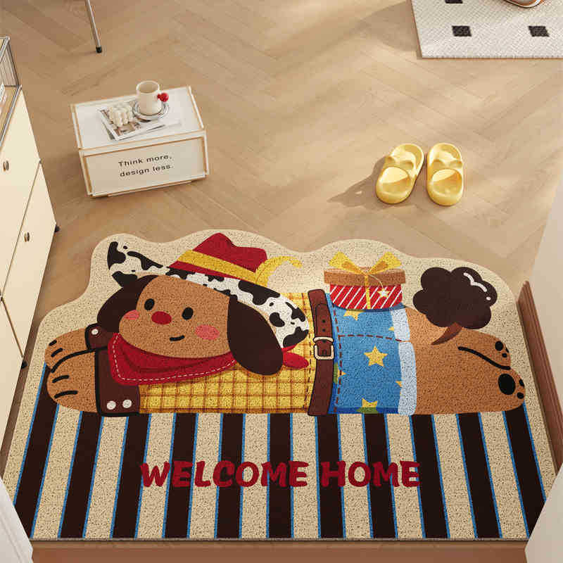 Mengqu Cartoon Home Floor Mat, The Entrance Can Be Cut And Easy To Take Care Of, Silk Ring Floor Mat, Household Scraping Mud Rubbing Soil