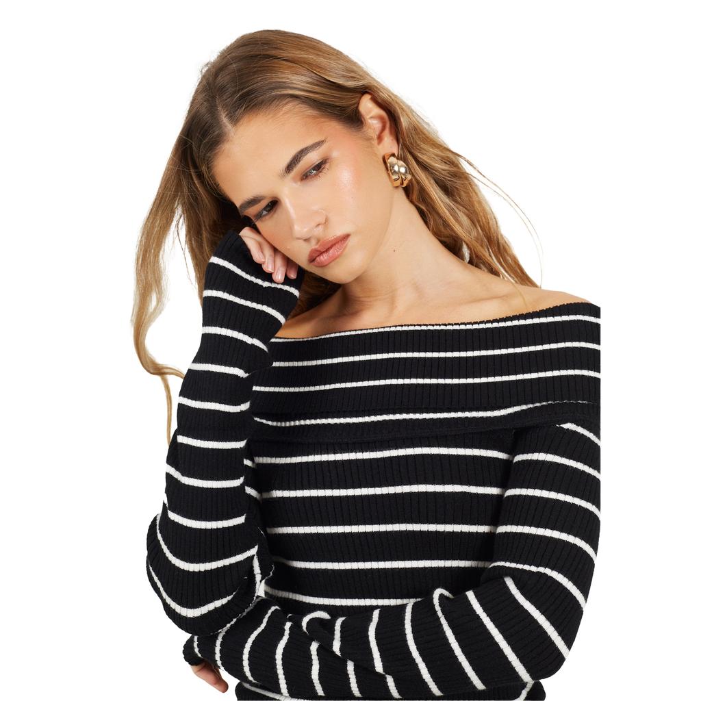 Brave Soul Womens/Ladies Ribbed Bardot Jumper