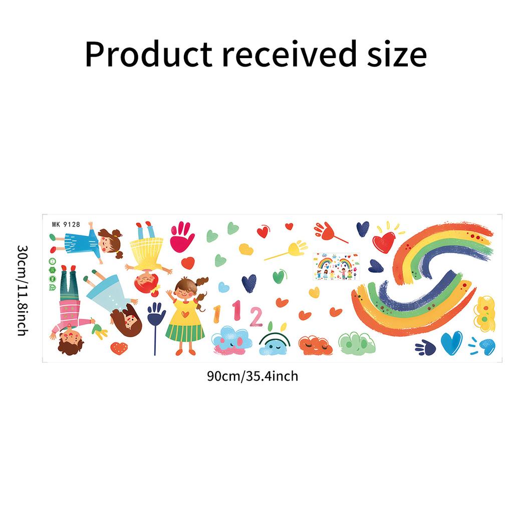 Cartoon Regenbogen Herz Wolken Wandaufkleber für Kinderzimmer Kinderzimmer Schlafzimmer Wohnzimmer Kindergarten Dekoration