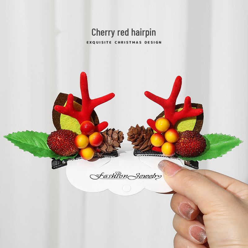Festive Antler Hair Clip - Cute Christmas Headwear for Adults & Kids