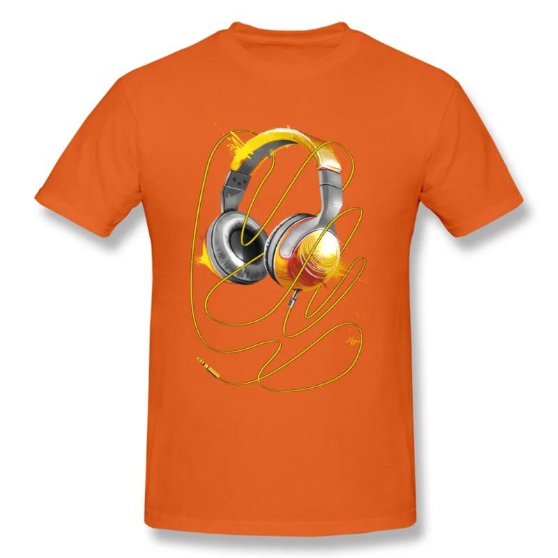 Hip Hop Dance Music T-Shirt Turn Me on Free Ship Short Sleeve 100% Cotton Men's T Shirts Rock Headphone T Shirt Top Quality T-Shirts Men’s