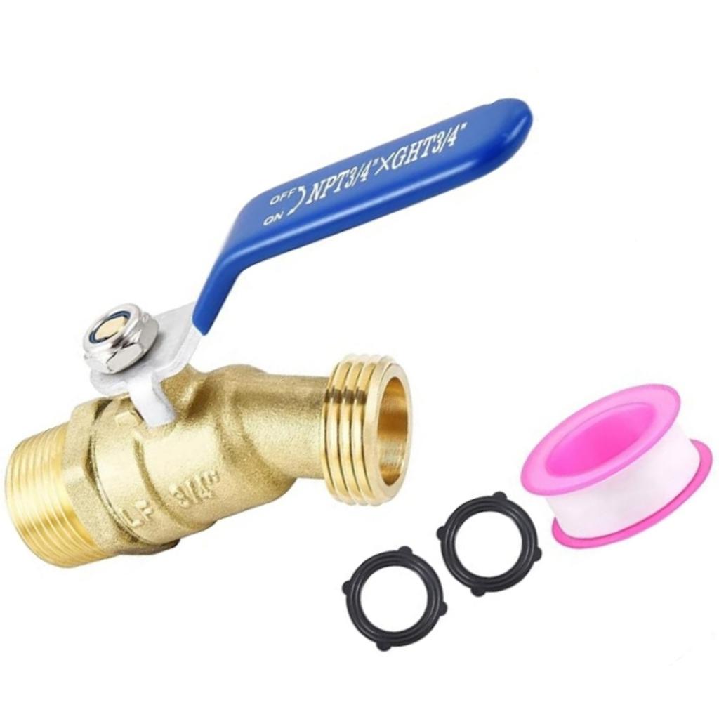 Brass Faucet Ball Valve 3/4inch NPT Male Inlet To 3/4inch GHT Male Outlet Garden Hose Adapter Water Drainage Valve