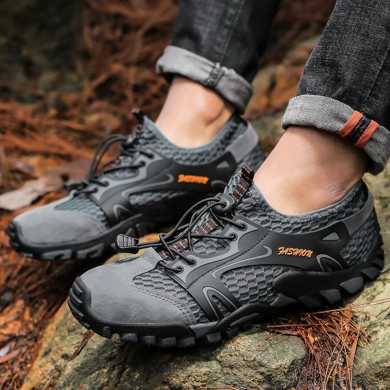 Large size 50 hiking shoes men's summer breathable outdoor sports non-slip quick-drying lightweight mesh climbing and wading shoes